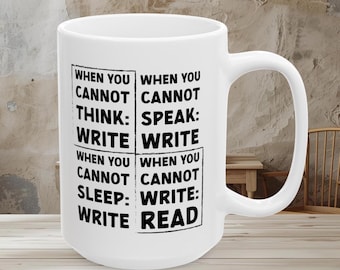 Tazza da caffè per scrittori, regalo per scrittori, regalo per laureati in inglese, tazza da caffè per il dipartimento di inglese, tazza per blocco dello scrittore, regalo letterario, tazza per romanzieri
