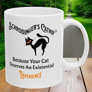 Schrodinger&#39;s Catnip Mug, Schrodinger&#39;s Cat Gift, Quantum Mechanics Gift, Physics Major Gift, Science Geek Gift, Science Teacher Gift