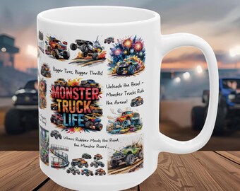 Taza de Monster Truck Life, taza de Monster Trucks, regalo de Monster Trucks, fan de Monster Trucks, taza de Monster Jam, regalo de Monster Jam, camión Bigfoot