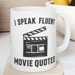 Film-Zitate-Becher, ich spreche fließend Film-Zitate-Becher, Kino-Liebhaber-Geschenk, Film-Liebhaber-Kaffeetasse, Film-Liebhaber-Geschenk, Film-Bezugsgeschenk