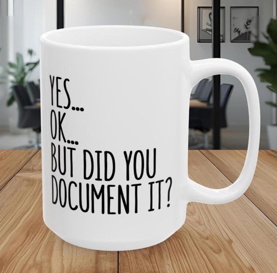Did You Document It Mug, Funny Office Mug, Gift for Coworker, Office Gag Gift, Mug for Supervisor, Boss, Coworker, Sarcastic Work Mug