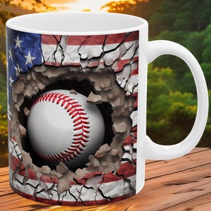 Baseball Hole in the Wall Coffee Mug, Baseball Coffee Cup, Baseball Fan Gift, Baseball Lover Gift, Baseball Fan Coffee Mug, Baseball Gift