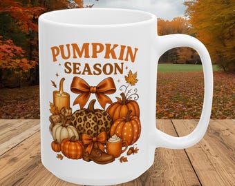 Pumpkin Season Coffee Mug, Pumpkin Coffee Cup, Pumpkin Halloween Mug, Fall Pumpkin Mug, Autumn Theme Gift, Pumpkin Spice Mug, Hello Pumpkin