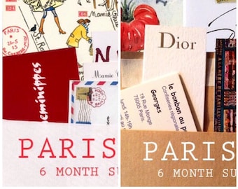 6 Paris letters and 6 Paris maps, a 6-month combo subscription, plus Paris souvenirs and bonus watercolor