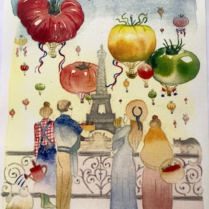 Letras de París Torre Eiffel y tomates reliquia franceses Letra individual + recuerdos de París Tamaño A4 Enviado desde Francia doblado a través de La Poste francesa