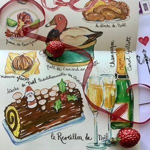 French Christmas dinner letter print, Personalization, Réveillon de Noel, you’ve got Paris mail, previous Paris letter (DEC)