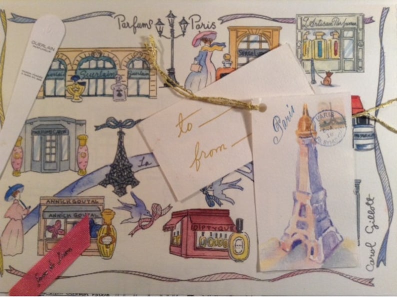 Paris perfume letter, Belle Époche print, A single letter, Size A4, Sent from France via la Poste, folded, fun Paris gift image 4