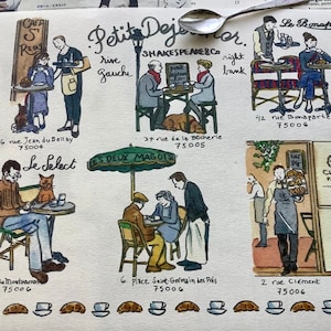 Carta de los Cafés de París, Una carta individual, + obsequios de París Tamaño A4 Enviado desde París Enviado plegado Cafés franceses para francófilos (OCT)