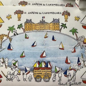 Jardin du Luxembourg geïllustreerde gedrukte brief, verzonden vanuit Parijs, inclusief Parijse souvenirs (AUG)