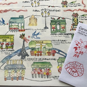 PARIS Blumen-Boutique Brief, eine Druckkarte, Geschenkbrief, Größe A4 aus Frankreich über la Poste verschickt, gefaltetes, lustiges französisches Geschenk