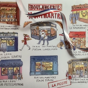 Carta con sello de baguette francesa, regalo para los amantes de París y los amantes de la gastronomía, enviada desde París (OCT)
