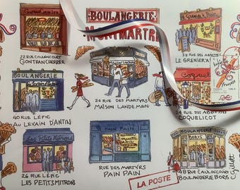 Stempelbrief Frans stokbrood, cadeau voor liefhebbers van Parijs en fijnproevers, verzonden vanuit Parijs (oktober)