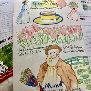 CARTAS DE PARIS: uma lembrança de sua visita aos jardins de MONET Giverny, uma carta de presente perfeita para os amantes da arte, para você mesmo, enviada de Paris (JulyArt)