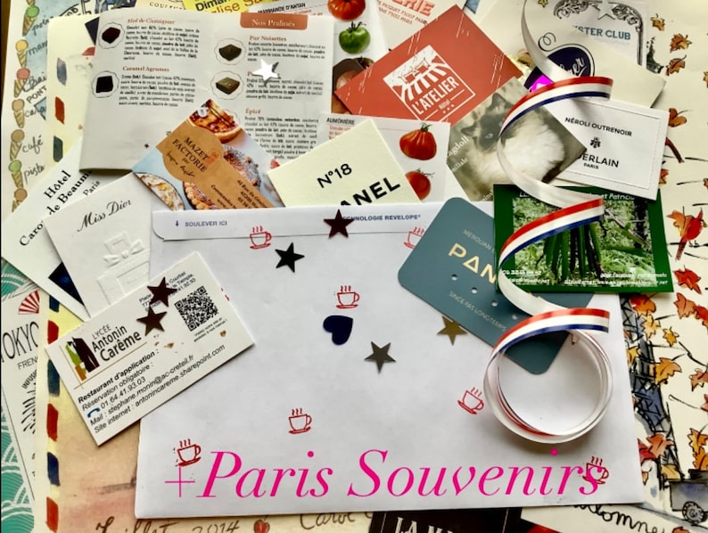 Paris Letter-A-Month:12 letters mailed monthly from Paris to your mailbox, Paris Souvenirs included Watercolor bonus image 2