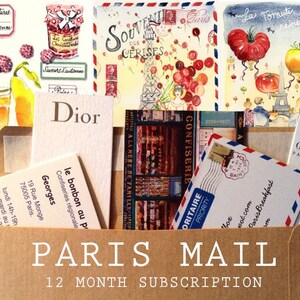 Paris Letter-A-Month:12 letters mailed monthly from Paris to your mailbox, Paris Souvenirs included Watercolor bonus image 1