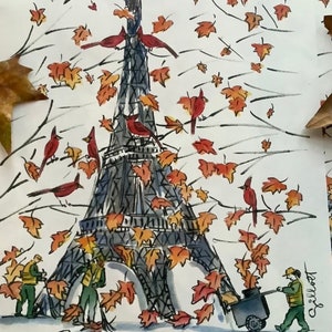 Paris Letter-A-Month:12 letters mailed monthly from Paris to your mailbox, Paris Souvenirs included Watercolor bonus image 4