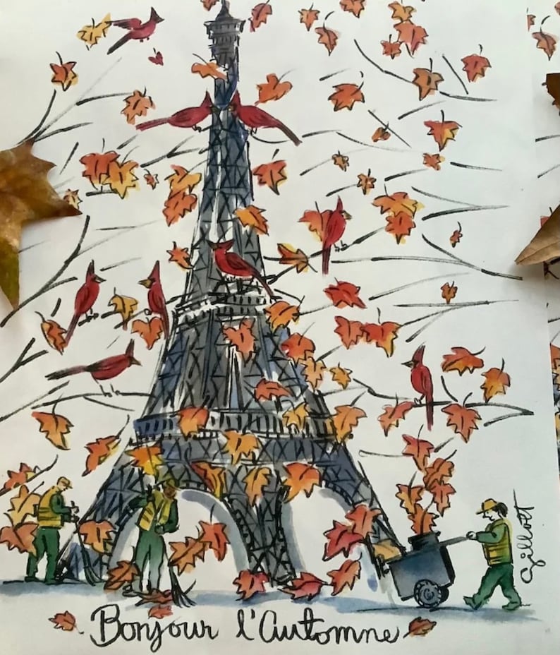 Paris Letter-A-Month:12 letters mailed monthly from Paris to your mailbox, Paris Souvenirs included Watercolor bonus image 4