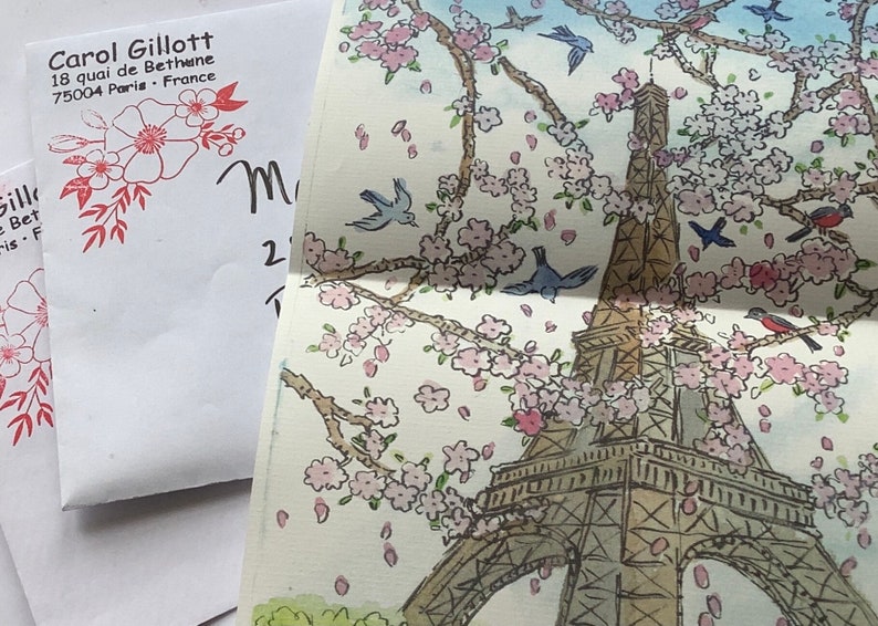 Paris Letter-A-Month: 6-letter Subscription Small bonus watercolor Paris Souvenirs mailed from Paris image 4