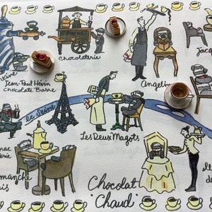 Mapa de chocolate caliente de París, una sola letra, + golosinas de París Tamaño A4 Enviado desde Francia Enviado plegado Un divertido regalo de cumpleaños (DEC)