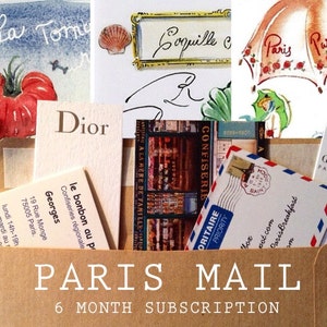 Paris Letter-A-Month: 6-letter Subscription Small bonus watercolor Paris Souvenirs mailed from Paris image 1