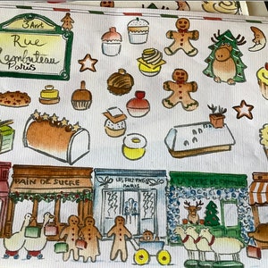 Carta/mapa navideño de París enviado desde París + algunas tarjetas de perfumes parisinos incluidas en el sobre Impresión tamaño A4 (8 1/4" x 11 3/4") (DEC)