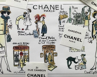 PARIS fashion Letter, a print map, illustrated letter, mailed from Paris (NOV)