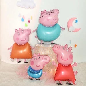 ペッパピッグ 漫画バルーン ジョージピッグ ママ パパ ホイルバルーン 子供用 誕生日パーティー用品 デコレーション 写真小道具 ホームデコレーション
