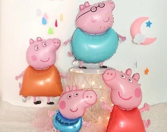 Peppa Pig dessin animé ballon George Pig maman papa ballons en aluminium enfant fête d&#39;anniversaire fournitures décoration Photo accessoire décor à la maison