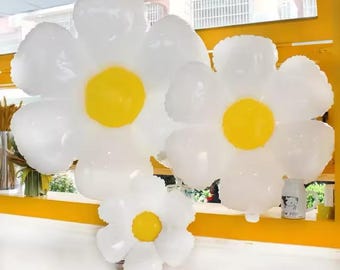 1/10 Pcs Daisy balloon huge white flower, birthday party, birthday baby, wedding, party, decorations, Party Balloon,Party Decor,Party Props