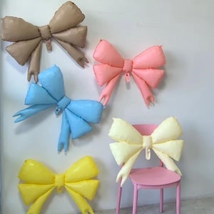 Pastel Bow Balloon, Bow Party Decorations, Bow balloons, Bow theme birthday party, bow baby shower,Balloon,Party Decor,Party Props