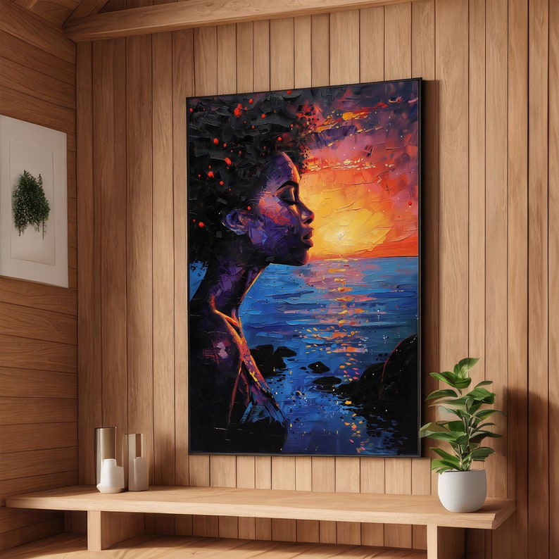 Canvas Print - Serenity in Shadows – Expressive Female Figure Canvas Art