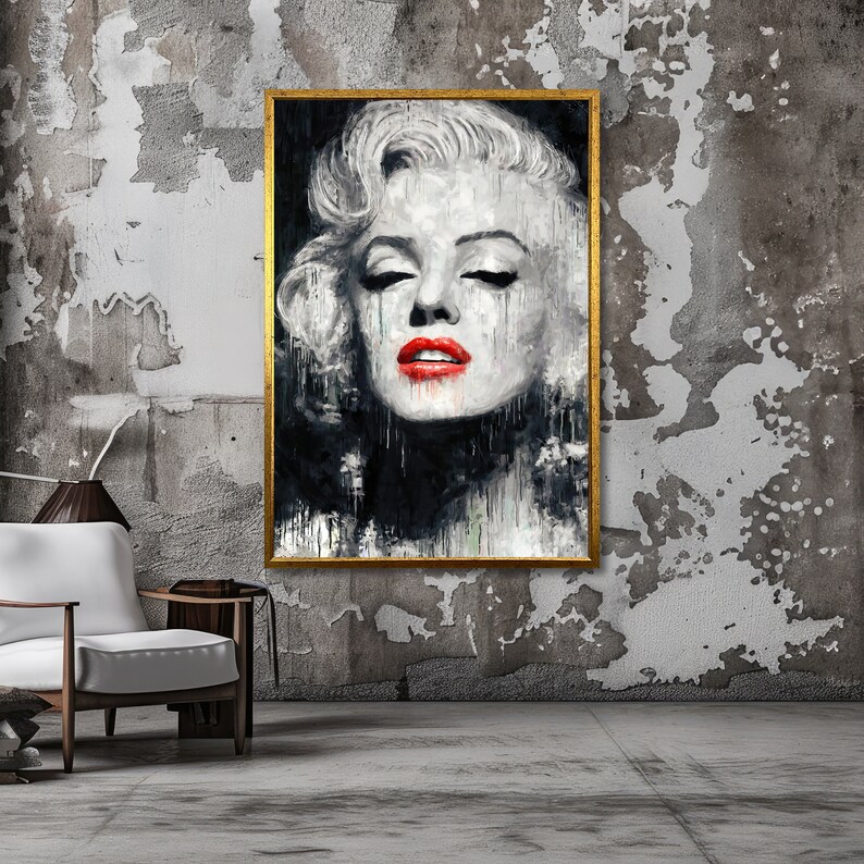 Marilyn Monroe (Red Lips) 40x40cm Art Print