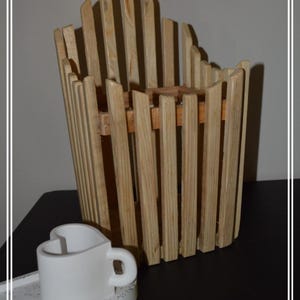 Handmade Recycled Wood Planter Cover - Natural Decor - Handcrafted Plant Pot - Zero Waste - Recycled Wood - Handmade Wooden Planter Cover