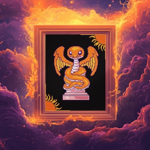 Sunfire Dragon – Cross Stitch Pattern, Digital Download