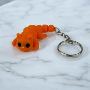 Cat Keychain 3D Printed Animal Mini Articulated Fidget Toy Cute Pet Key Chain Purse Keyring Backpack