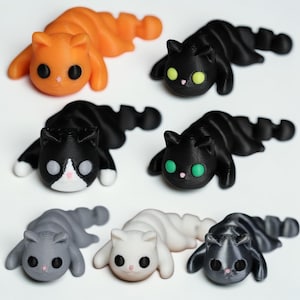 3D Printed Cat Fidget Toy, Articulated Mini Animal, Stress Relief