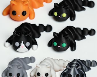3D Printed Cat Fidget Toy, Articulated Mini Animal, Stress Relief