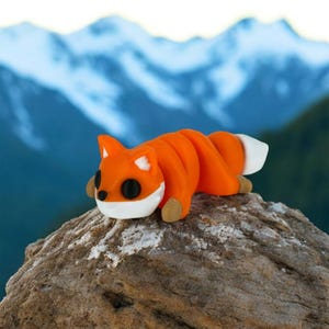 Fox 3D Printed Minis Fidget Toy Mini Animals Tiny Articulated Baby Animal Flexi