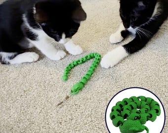 Cat Toy Wand Teaser Interactive Cat Toys Snake Articulated Kitten Gift