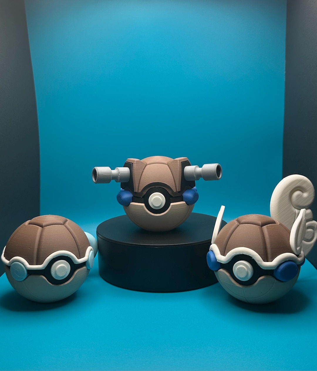 3D Printed Squirtle Pokeball Evolution Set – Squirtle, Wartortle, and ...