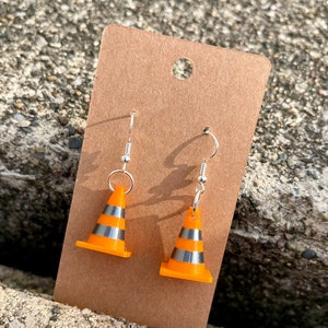Traffic Cone Silly Earrings