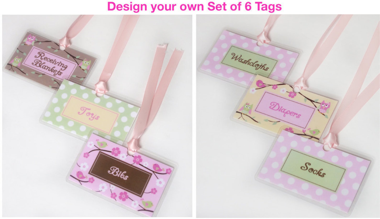 Set of 6 Basket Tag Labels Design Your Own Etsy