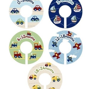 Baby Closet Dividers Clothing Organizers Planes, Trains and Cars image 2