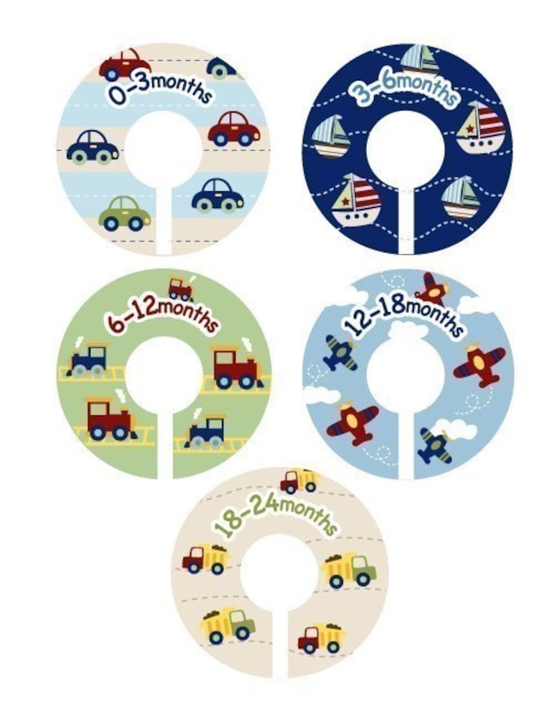 Baby Closet Dividers Clothing Organizers Planes, Trains and Cars image 2