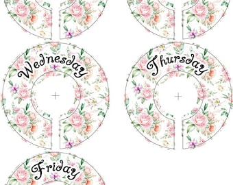 Closet Dividers -Spring Floral Days of the Week