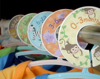 Baby Closet Dividers - Organizer Clothing Dividers - Safari Jungle Zoo Animals for Boys and Girls