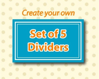 Create Your Own Set of 5 Closet Clothing Dividers