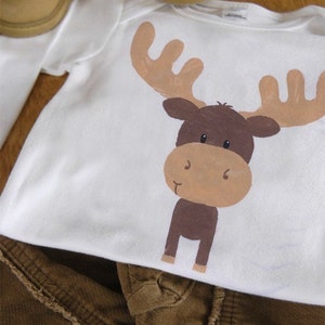 Moose Long Sleeve One-Piece Bodysuit or Shirt for Boy and Girl Unisex image 3