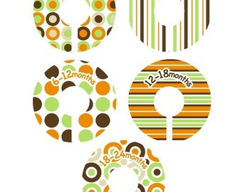 Closet Clothing Dividers - Modern Pop  Orange, Brown and Green