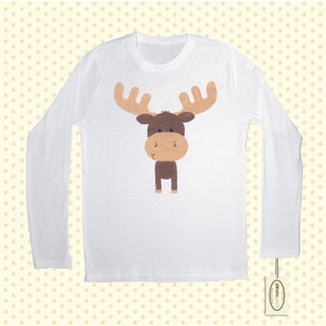 Moose Long Sleeve One-Piece Bodysuit or Shirt for Boy and Girl Unisex image 5